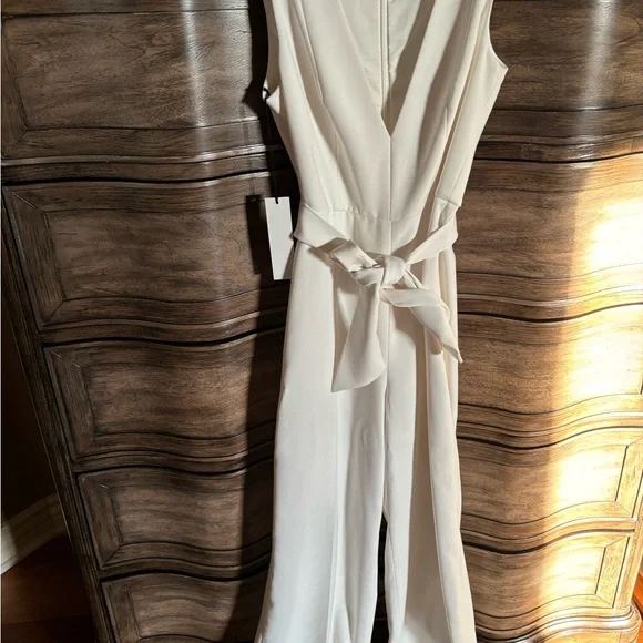 JAYGODFREY White Tie-Front Jumpsuit - Picture 2 of 7